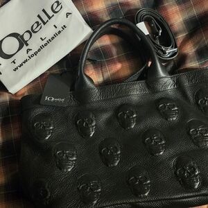 Black Skull Embossed Tote Bag